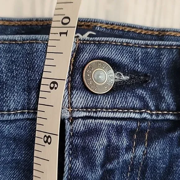 Hollister Epic Flex Slim Straight Blue Denim Jeans Womens Size Waist 28" - Picture 13 of 14
